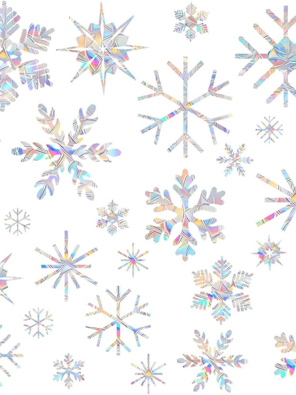 36PCS Snowflake Window Stickers Anti Collision Decals to Save Birds - Non Adhesi